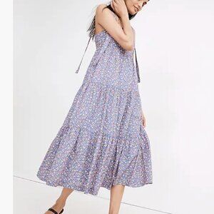 Madewell Tie-Strap Tiered Midi Dress